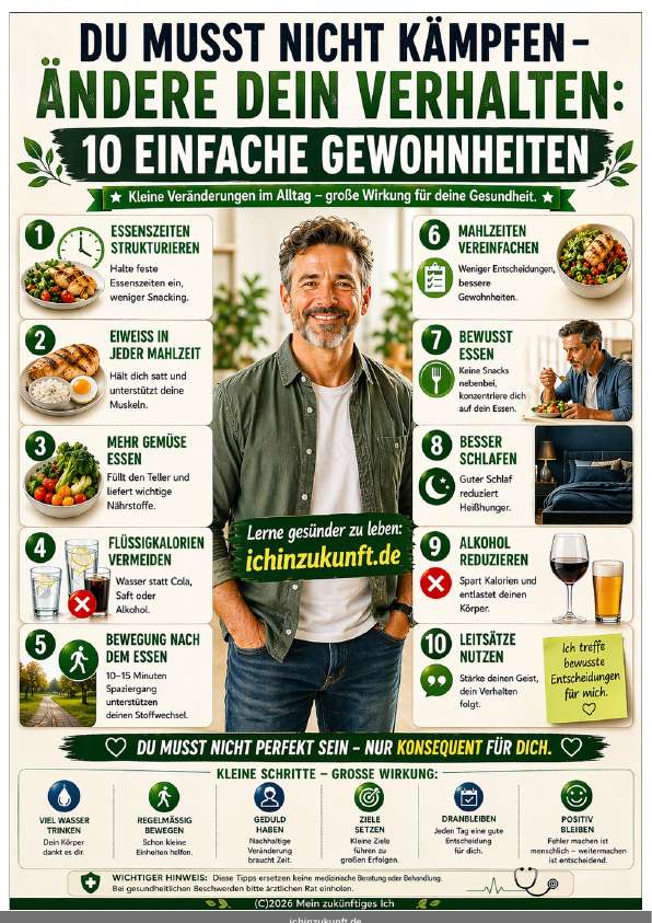 10 einfache Gewohnheiten – Einzelkarte A4