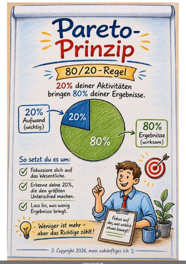 Pareto-Prinzip 80/20 – Einzelkarte A4