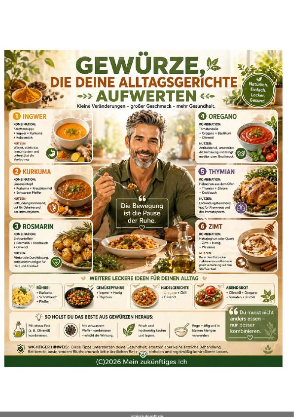 Gewürze für Alltagsgerichte – Einzelkarte A4