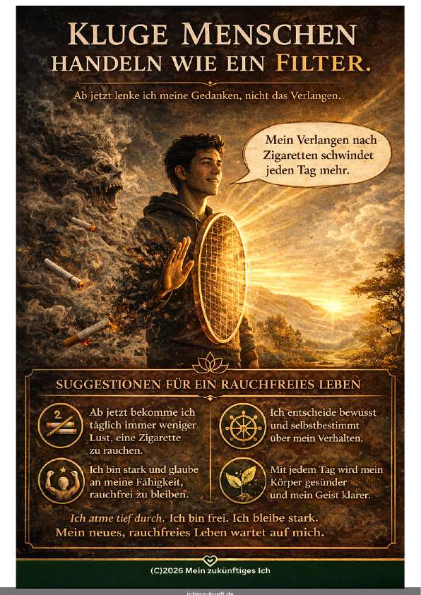 Rauchfreies Leben – Suggestion – Einzelkarte A4